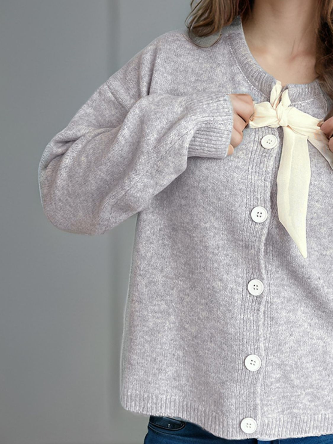 Valentina – Strick-Bluse mit passender Strickjacke