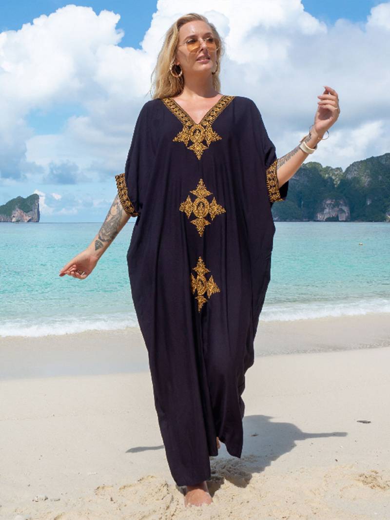 Felda - Elegantes Retro Strandkleid mit V-Ausschnitt