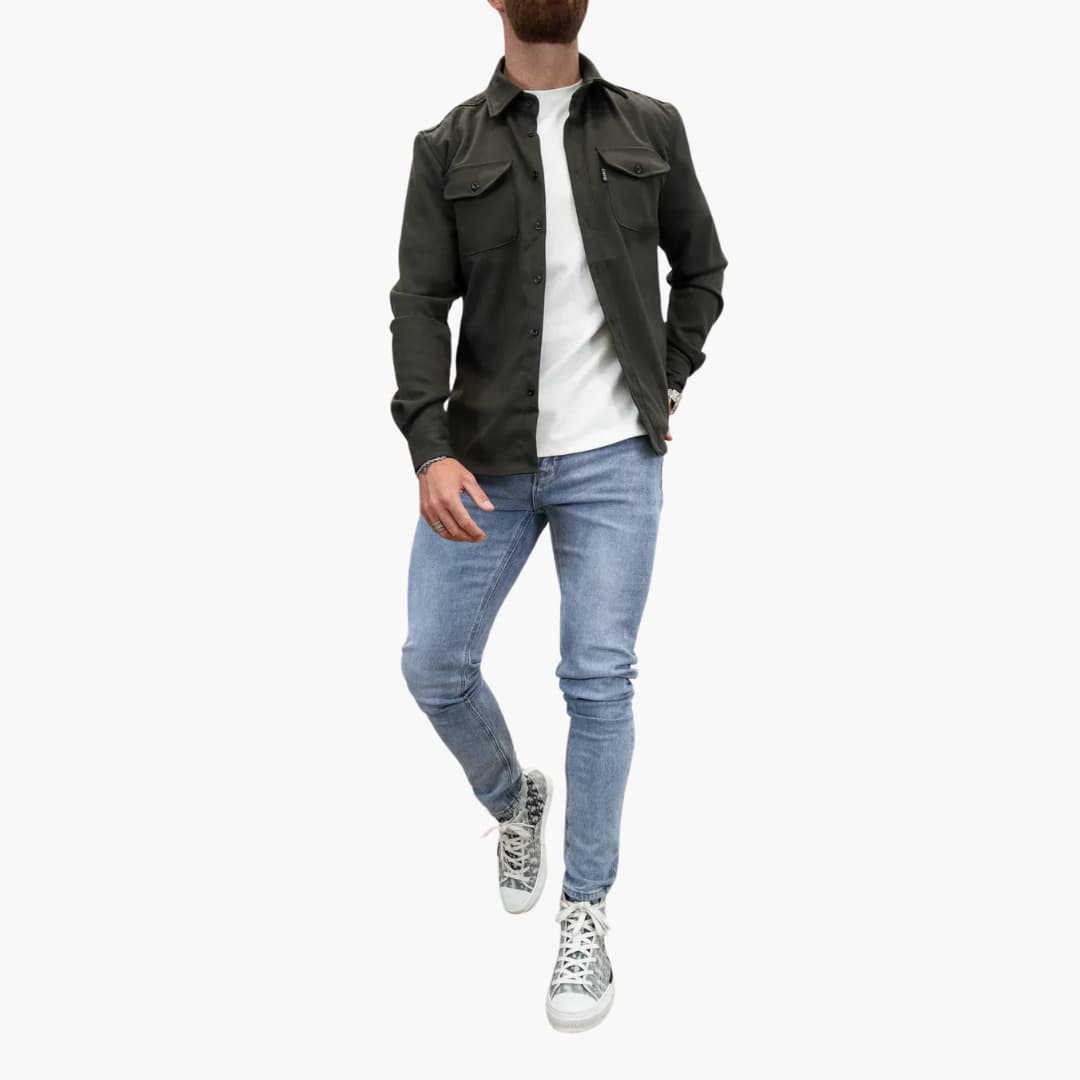Luigi – Herren-Hemdjacke mit Knopfleiste