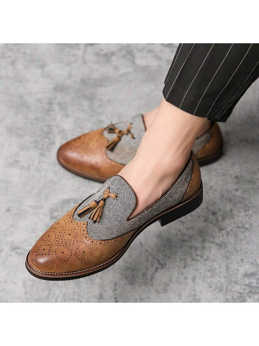 Ismael – Spitz Loafer Herren Floral Prägung Business