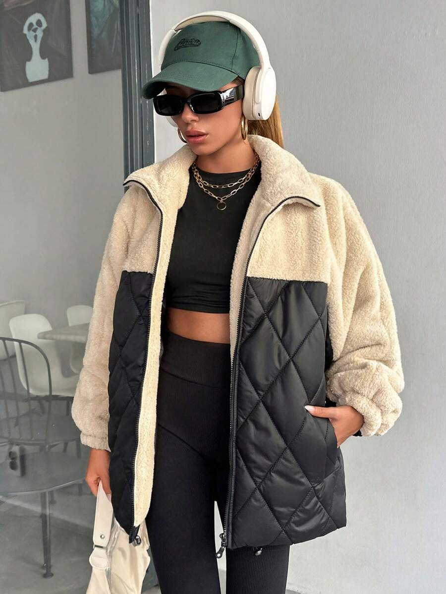Julia – Kuschelige Jacke mit Rautennähten