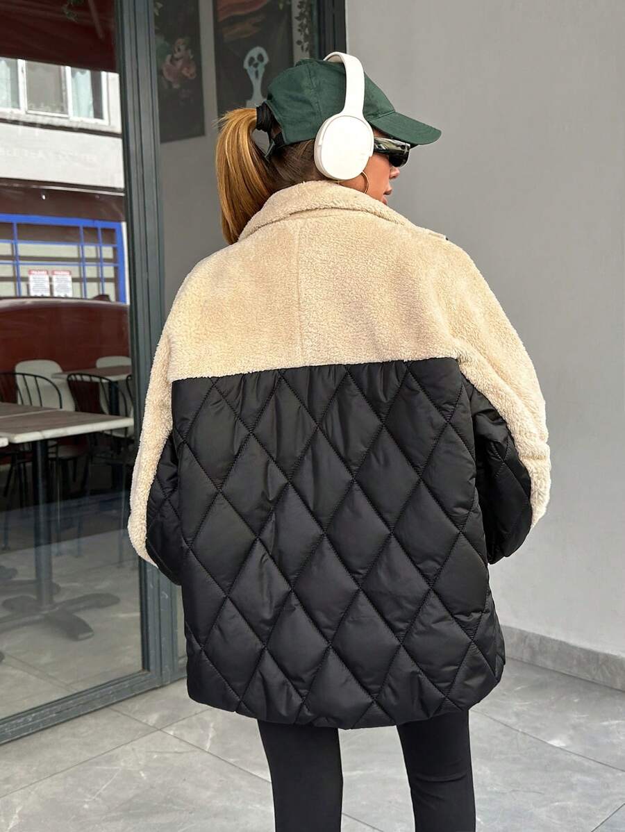 Julia – Kuschelige Jacke mit Rautennähten