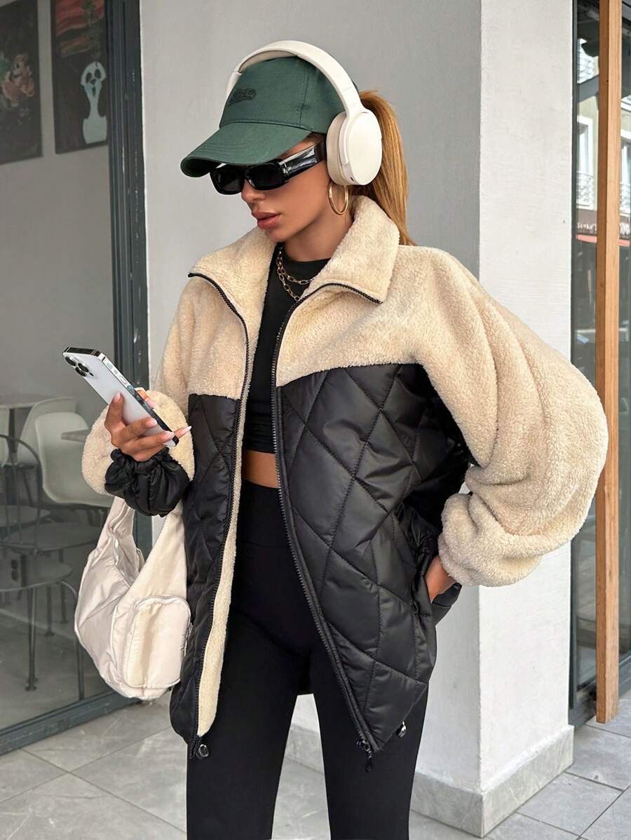 Julia – Kuschelige Jacke mit Rautennähten