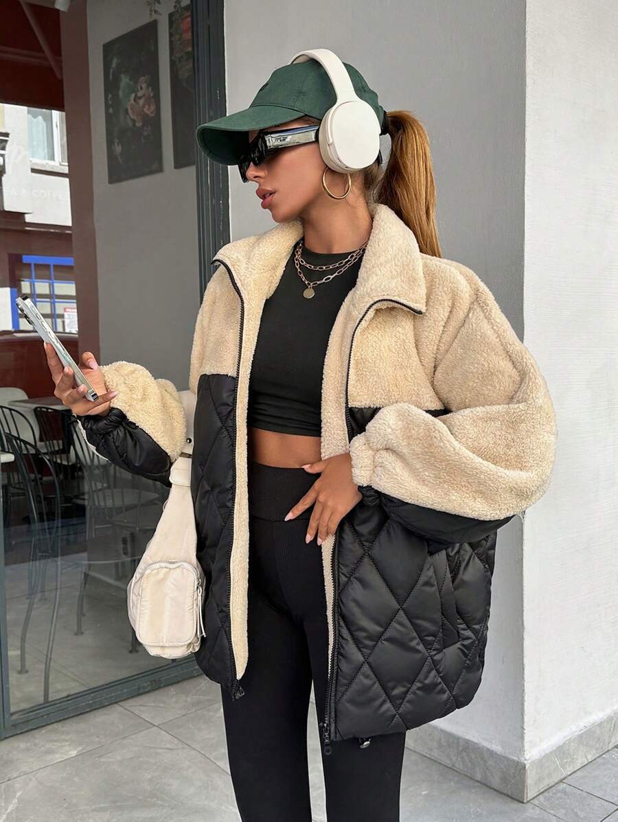 Julia – Kuschelige Jacke mit Rautennähten