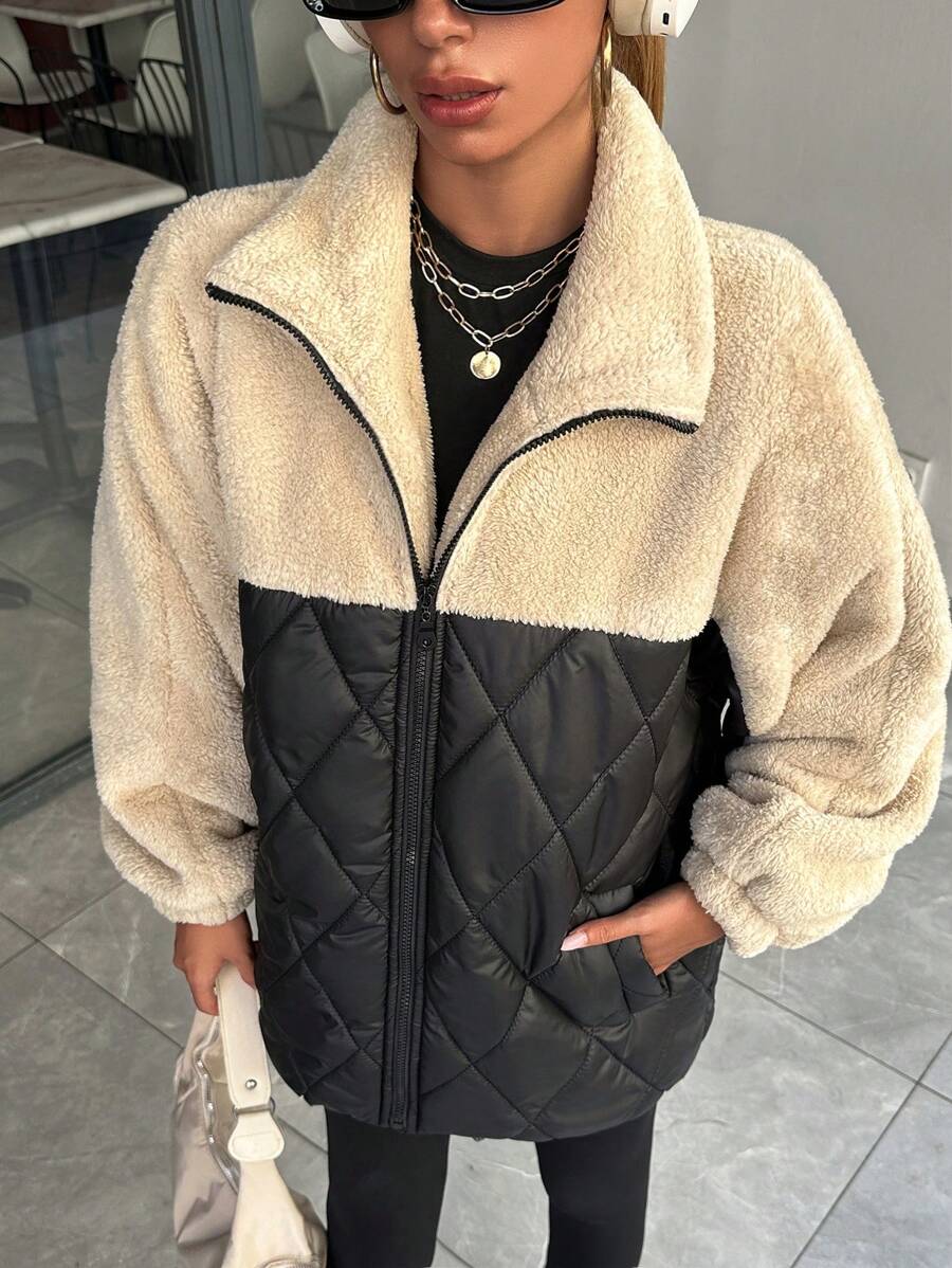 Julia – Kuschelige Jacke mit Rautennähten