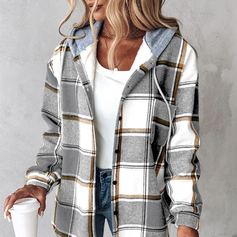 Winslow - Bequeme Jacke mit Kapuze und Karo-Design