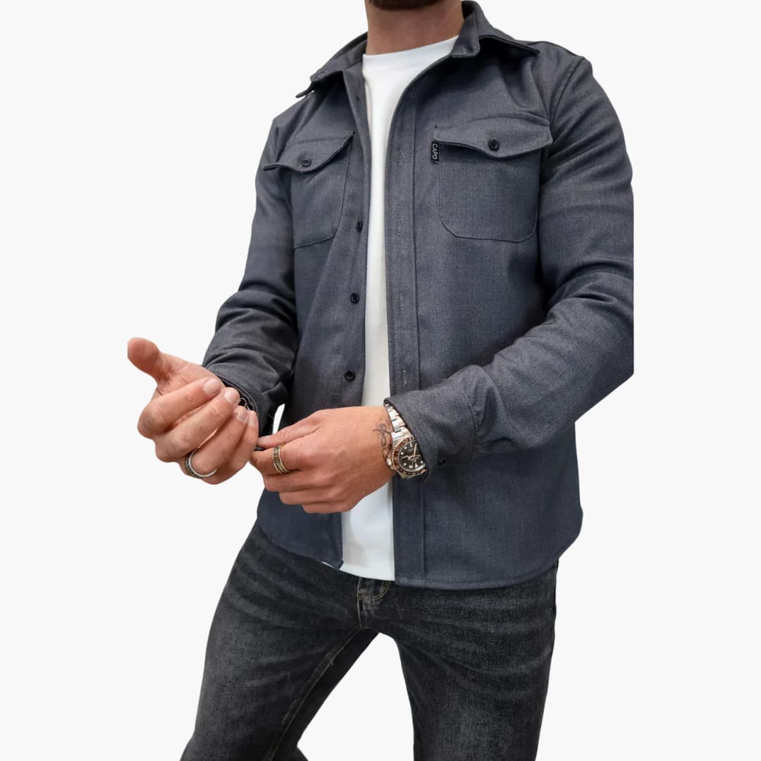 Luigi – Herren-Hemdjacke mit Knopfleiste