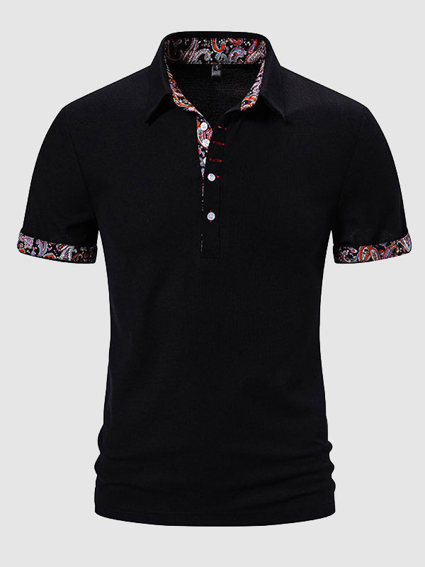 Claude - Paisley Farbschnitt Kurzarm Polo