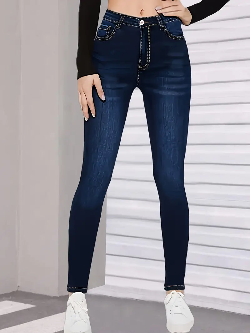 High-Waist Stretch-Skinny-Jeans