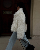 Dimpe - Ivory Faux Fur Jacket