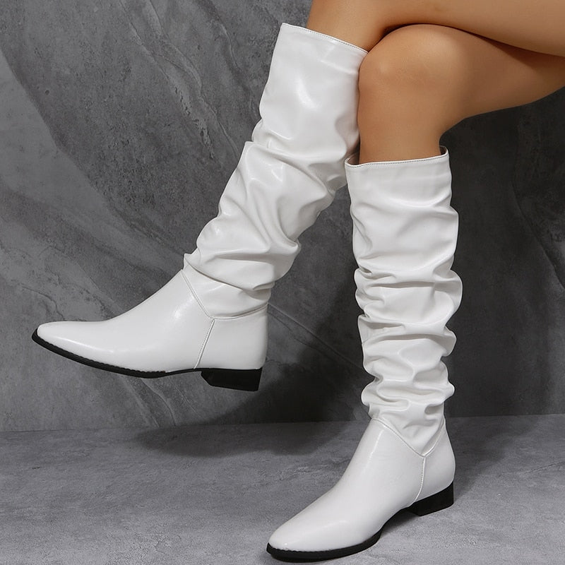 KneeHighSimplicity - Knöchelhohe Stiefel mit niedrigem Absatz