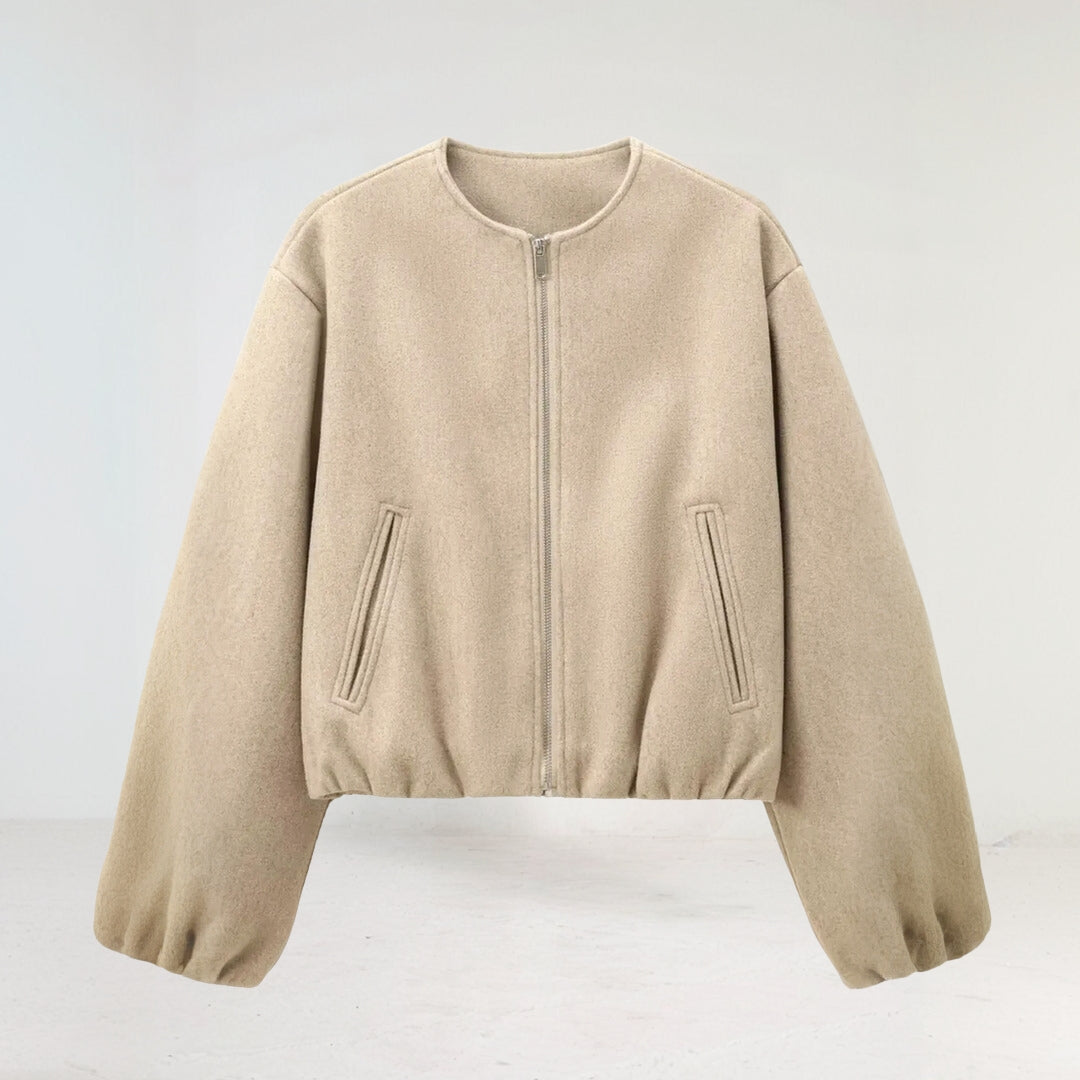 Melina - Cropped Damen Übergangsjacke Ballonärmel Modern
