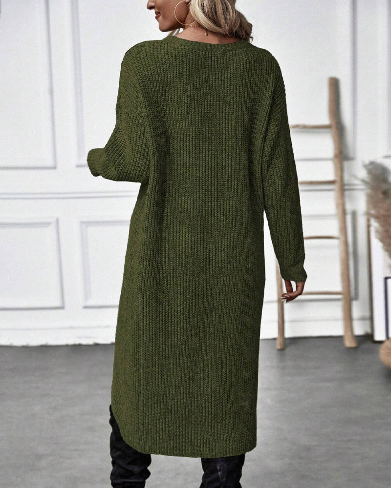 Leilah -Unifarbener, unregelmäßiger Pullover