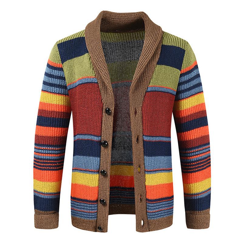 Ferdinand - Herren Retro Cardigan mit Farbblock & Knopfleiste