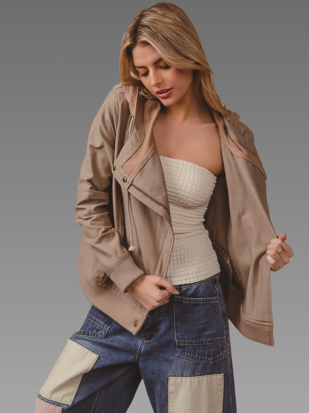 Ulrike – Modische Jacke im Biker-Stil