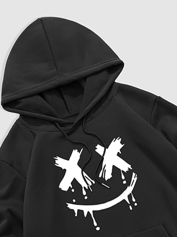 Moskov - Herren Hoodie mit Dämon-Lächel-Gesicht-Print