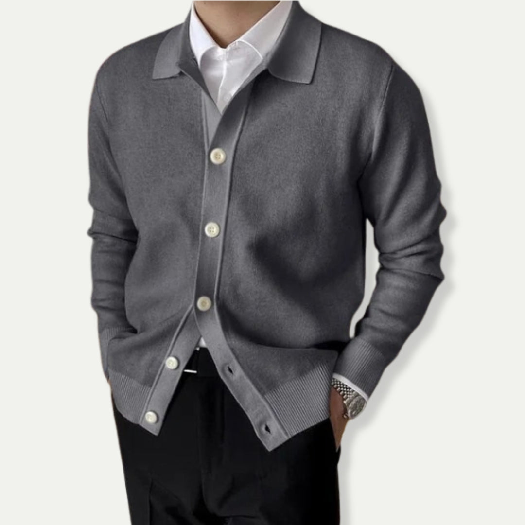 Bertram – Lässiger Herren-Cardigan mit Kragen und Knöpfen Winter