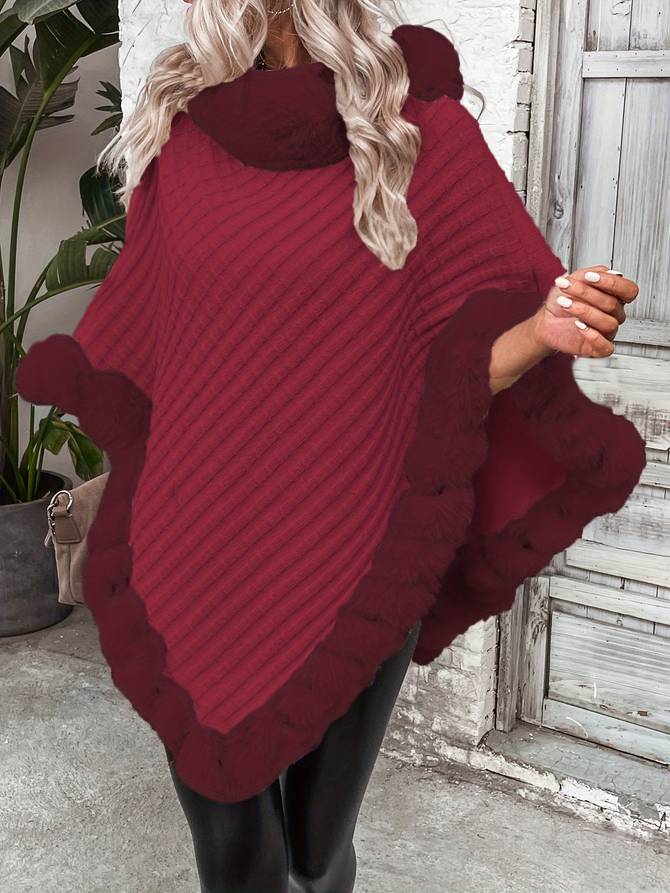 Rosemarie - Damen Poncho Pullover Schick Warm Winter