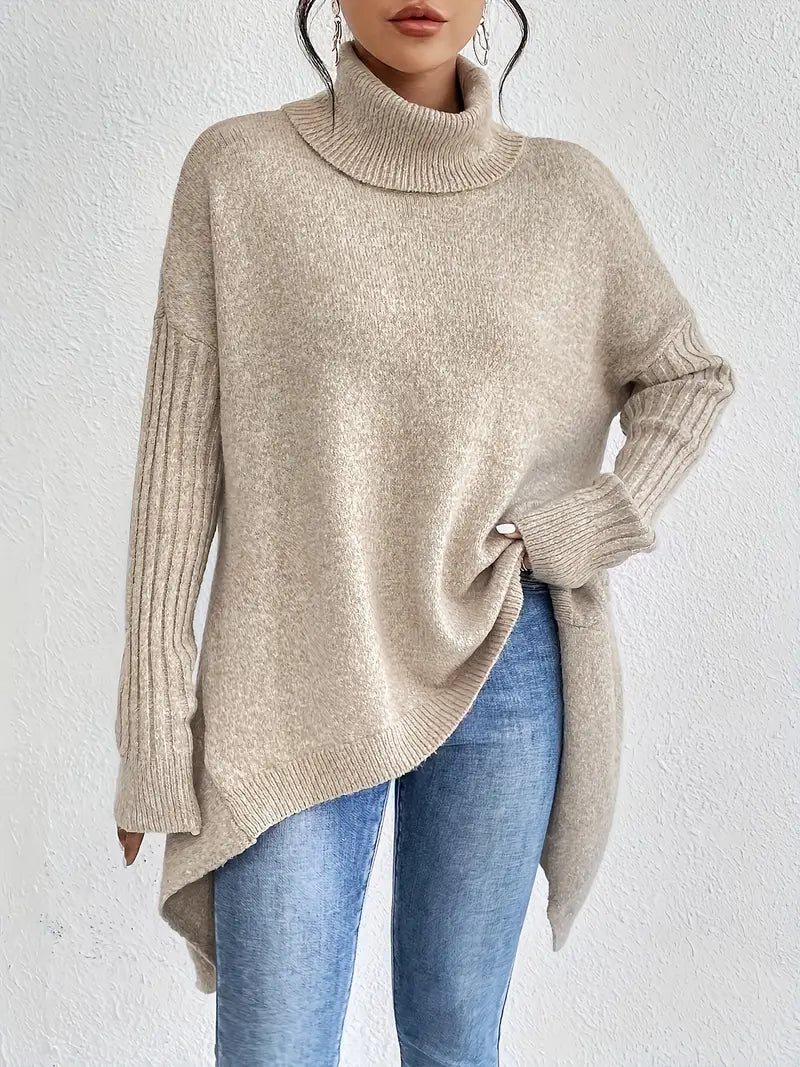 Fabia – Langer Rollkragenpullover für Damen