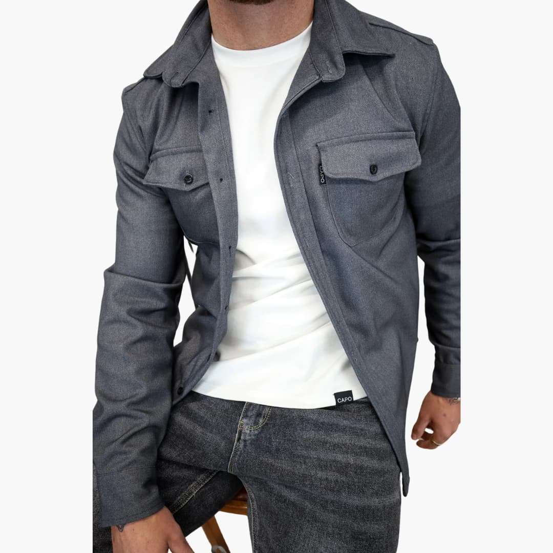 Luigi – Herren-Hemdjacke mit Knopfleiste