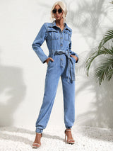 Ebba - Modischer Denim-Overall mit praktischen Pattentaschen