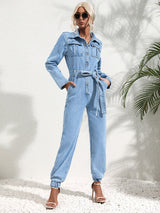 Ebba - Modischer Denim-Overall mit praktischen Pattentaschen