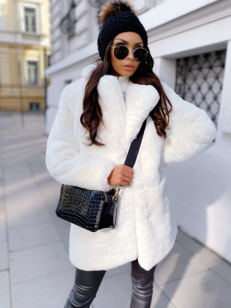 Diandra - Schicke Damen Kunstfelljacke für Winter