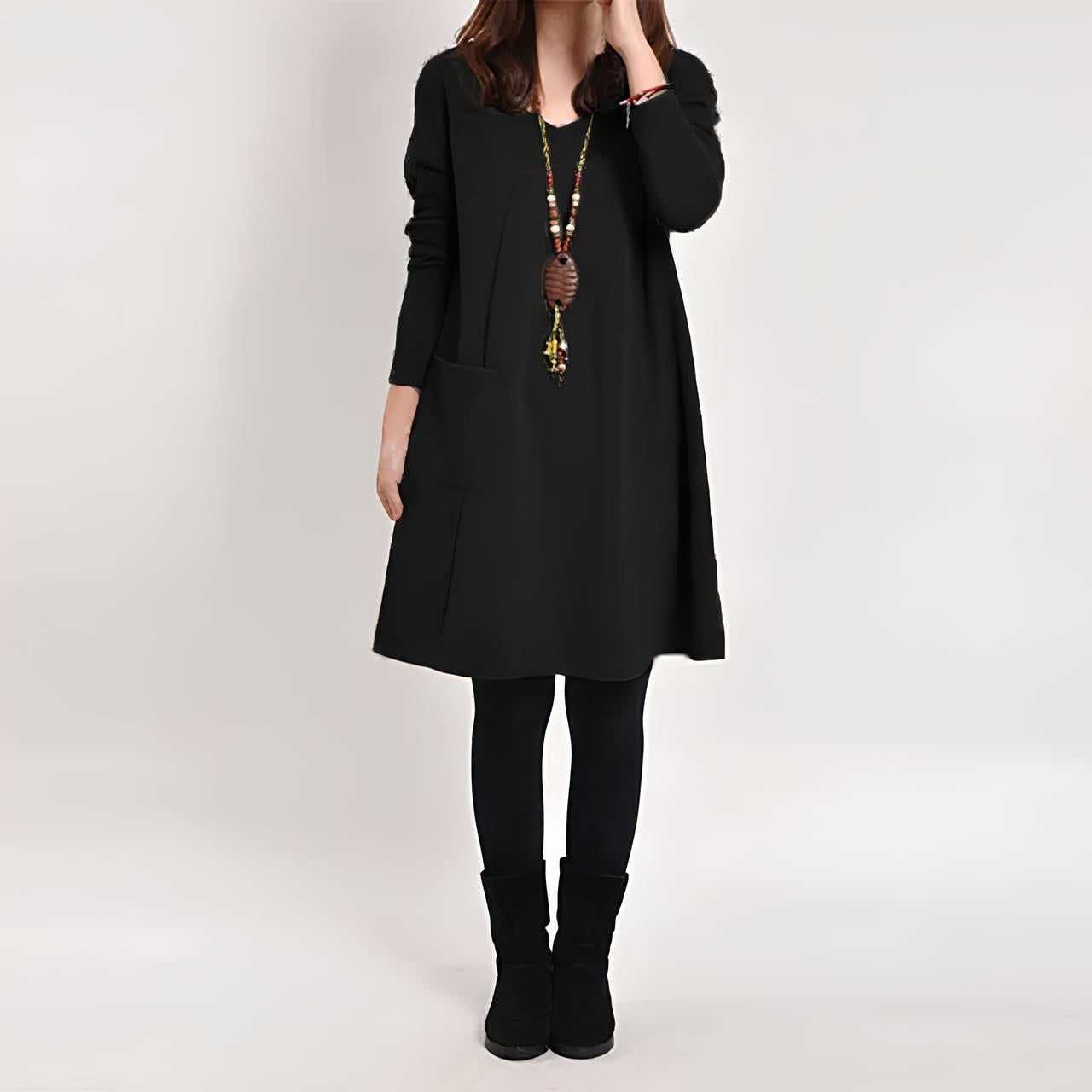 Berit – Warmer Damen Strick Pulloverkleid Premium
