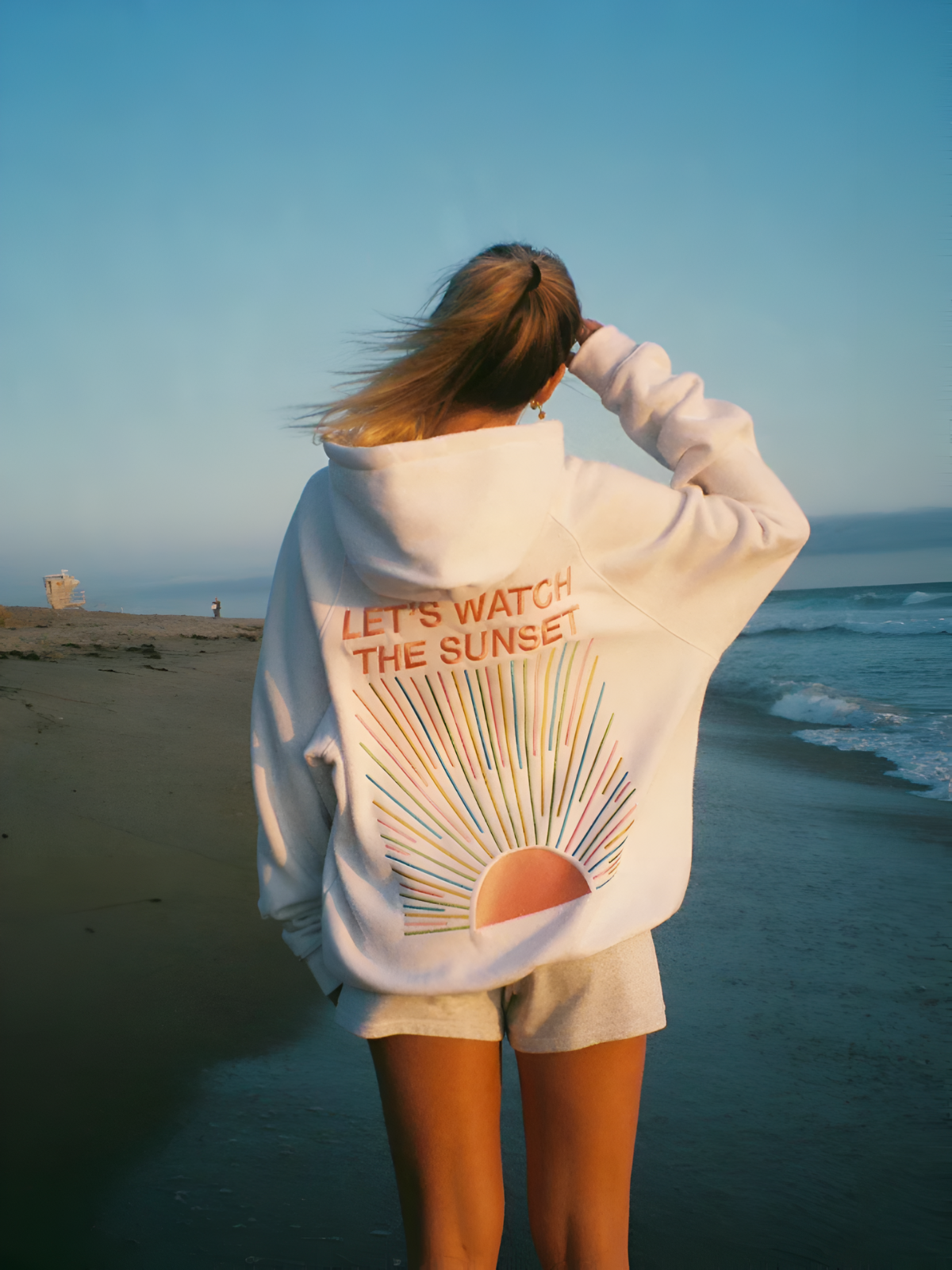 Tina - Oversize Hoodie Sunset Print Trendig Bequem