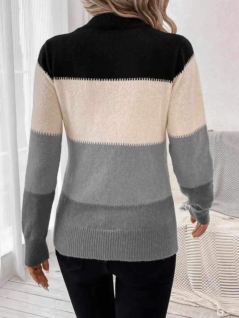 Strickpullover mit Farbblock