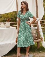 Morgana - Kleid mit Blumenmuster und Schlitz