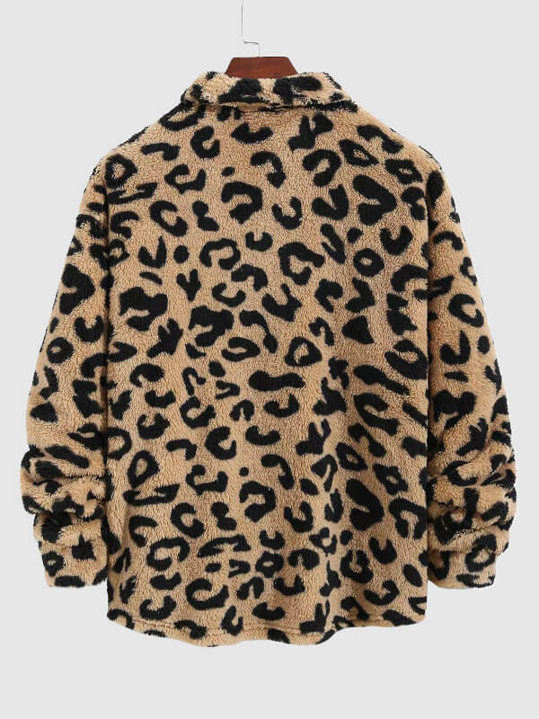 Alice - Leopard Flauschige Faux Fur-Jacke