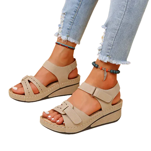 Heidi – Damen Keilsandaletten Bequem Verstellbar Sommer Stil