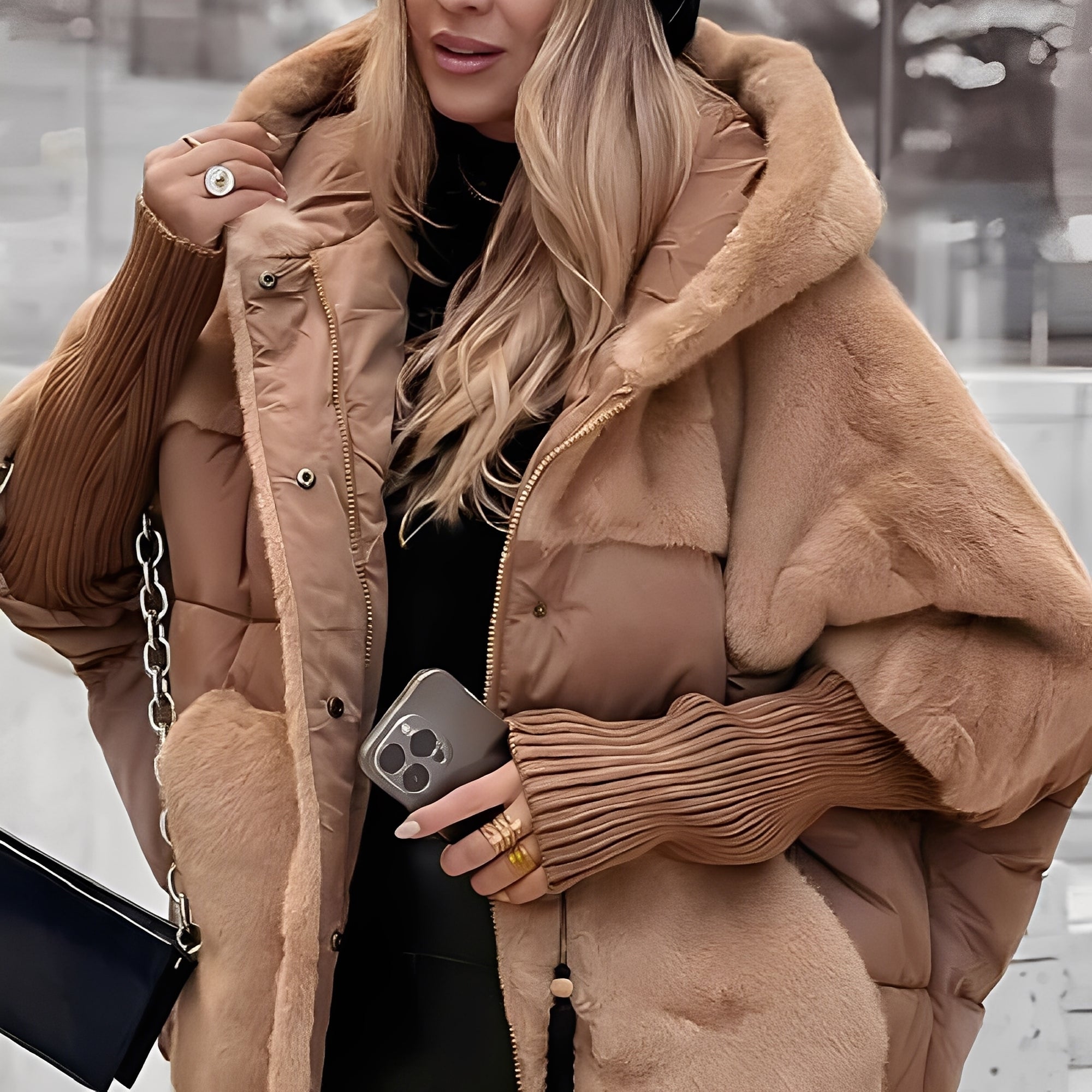 Jennifer - Elegante Damenjacke mit Kunstfellbesatz