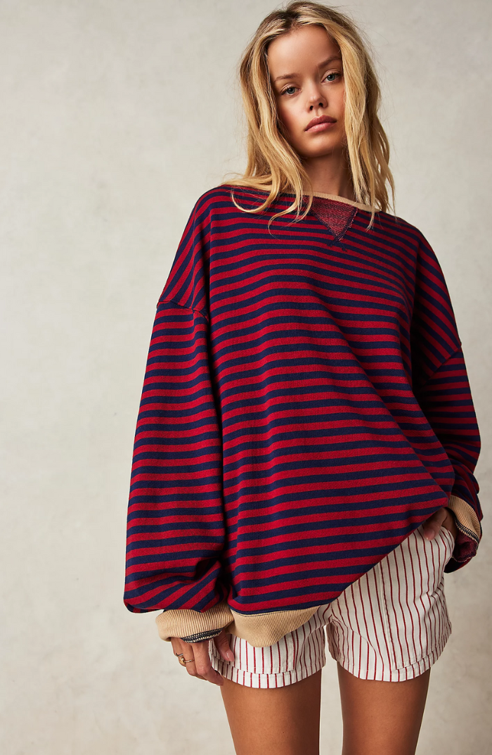 Pernilla - Gestreiftes Damen Sweatshirt mit Akzenten