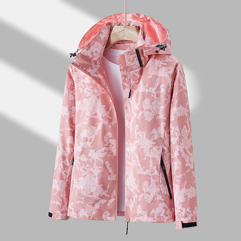 Elias – Unisex-Windjacke mit Kapuze und Aufdruck