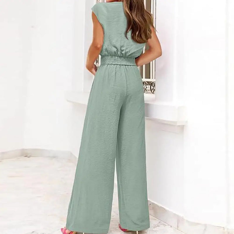 Raquel - Kurzer Jumpsuit mit V-Ausschnitt