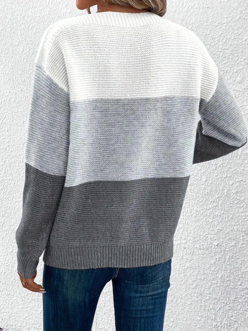 Stella – Pullover Mit Farbblock Und Rundhalsausschnitt