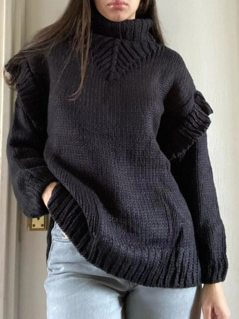 Stella - Lässiger Strickpulli mit halbhohem Kragen