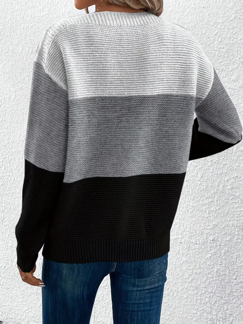 Stella – Pullover Mit Farbblock Und Rundhalsausschnitt