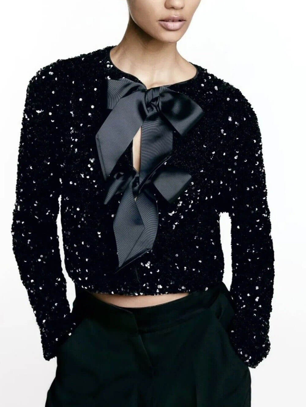 Dajana - Glitzernde Damenjacke mit Stylischem Gürtel