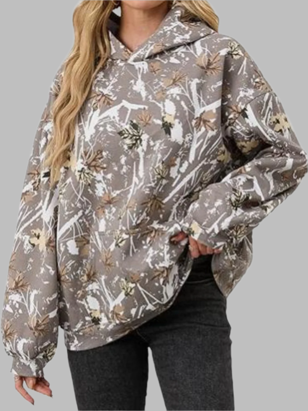 Clara – Kuscheliger Hoodie Mit Blatt-Design