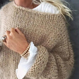 Trisha - Schöner Strickpullover mit breitem Rundhalsausschnitt für Damen