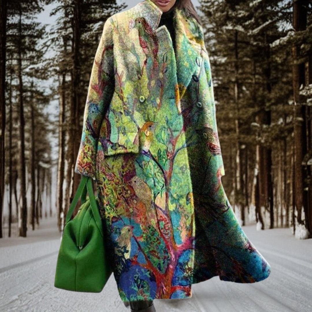 Daniela - Stylischer Damen Langmantel mit Print