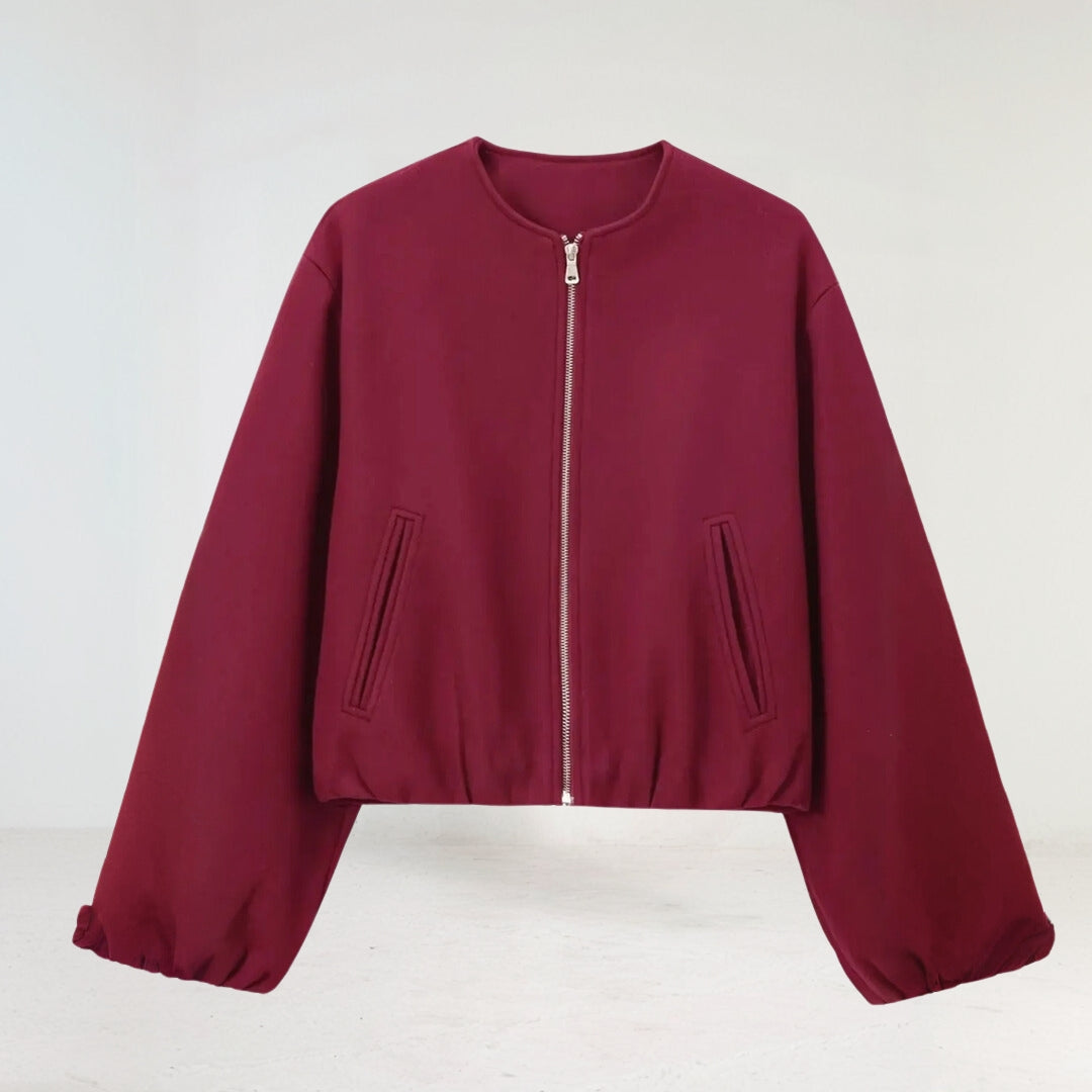 Melina - Cropped Damen Übergangsjacke Ballonärmel Modern