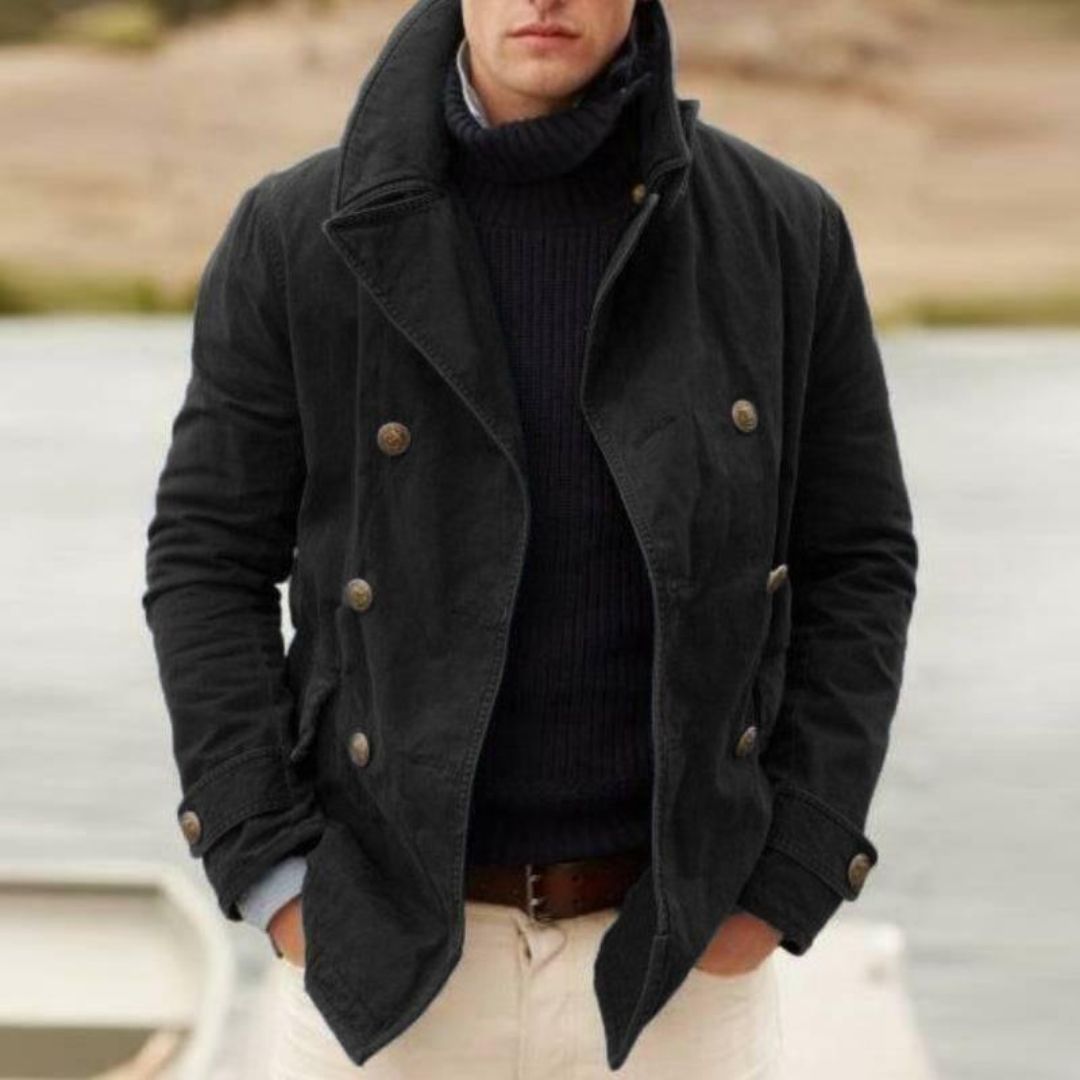 Maximilian – Klassischer Peacoat Mit Hohem Kragen