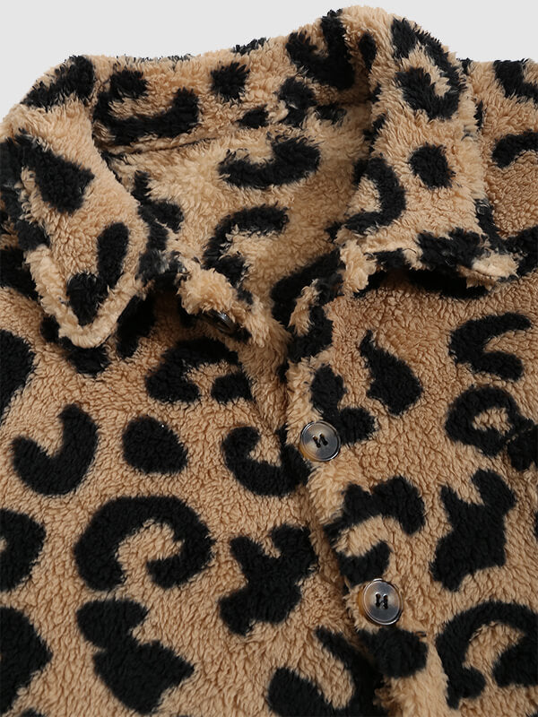 Alice - Leopard Flauschige Faux Fur-Jacke