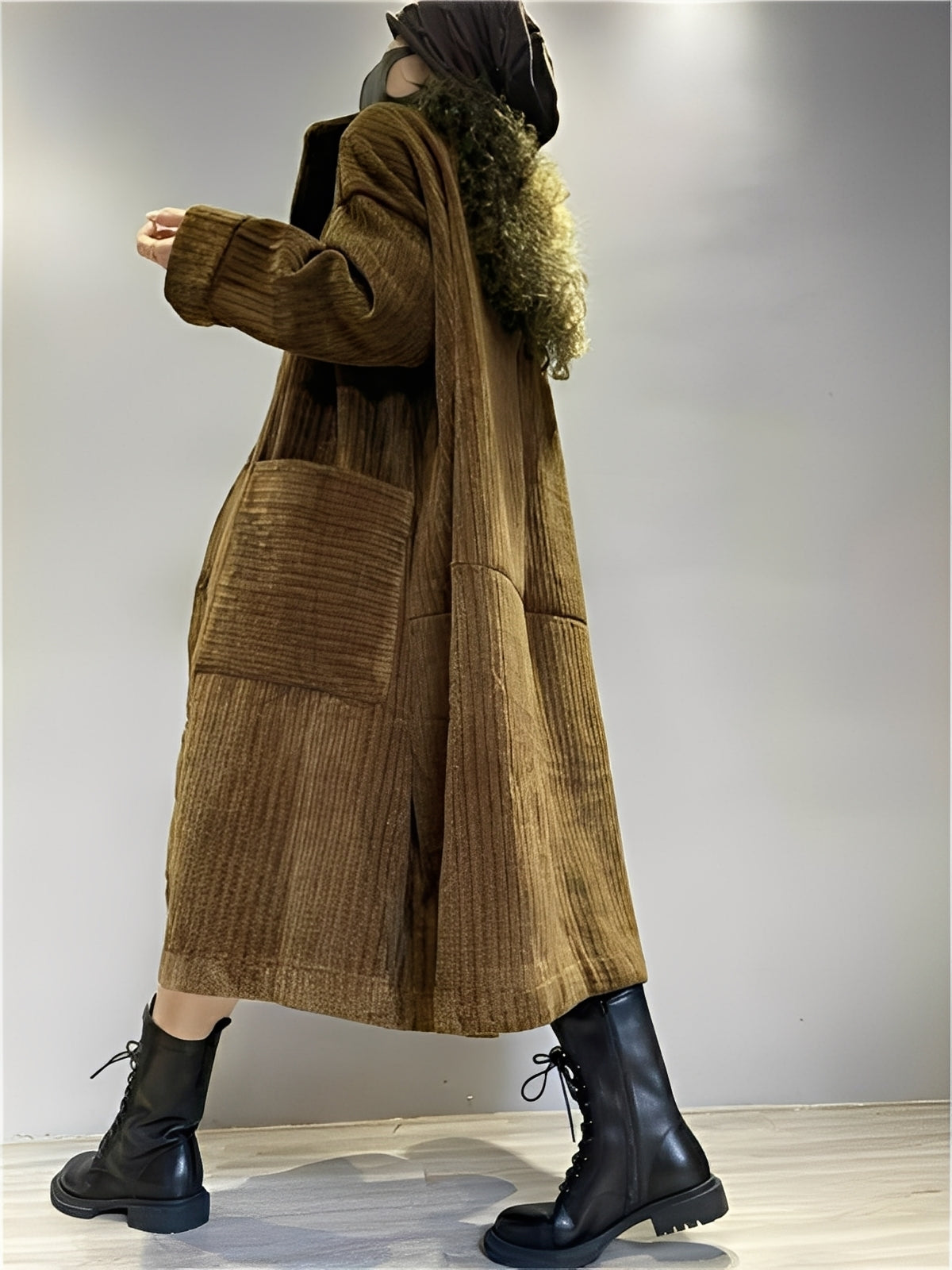 Katrin – Lässige Lange Jacke Mit Taschen