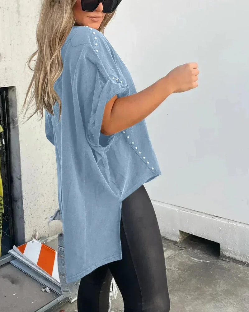 BELLA Oversized Shirt mit Nieten