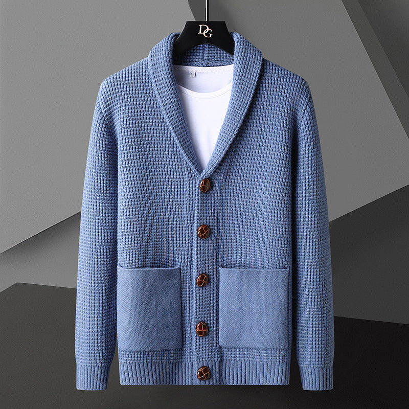Benedikt – Stilvolle Strickjacke mit Reverskragen und Knopfleiste für Herren Winter